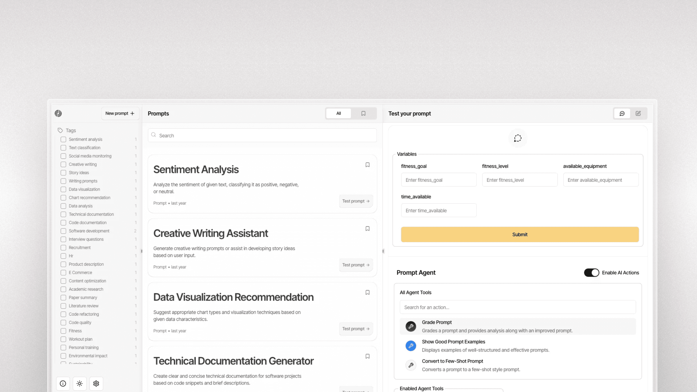 Prompt Builder preview